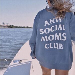 Anti Social Wives Club Hoodie Sweatshirt in Periwinkle Size Medium